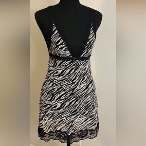 Victoria’s Secret Very Sexy Animal Print & Lace Lingerie Slip, Sz. S.